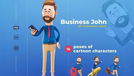 کارکترهای business john 3D